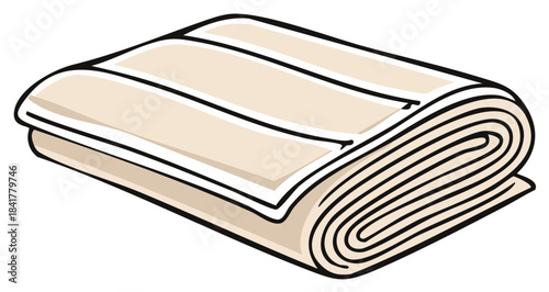 Folded Textile Bolster Ready To Use or Put Away for Storage Isolated on White