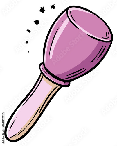 Pink Nail Polish Bottle with Sparkles Falling Off