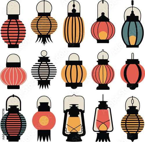 Minimalist vector illustration featuring clean preview styled abstract graphic shapes in elegant modern outline artwork