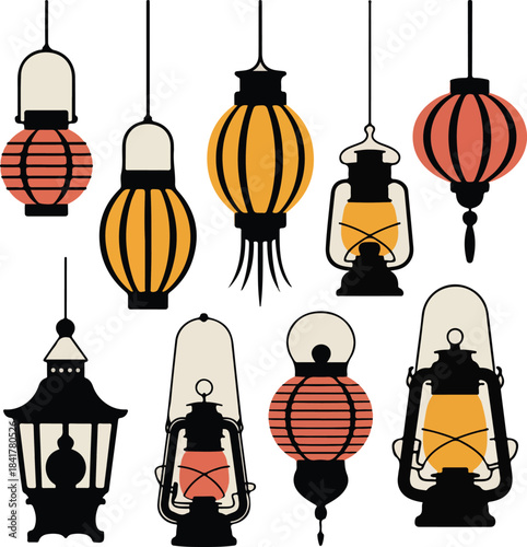 Minimalist vector illustration featuring clean preview style graphic elements in an elegant modern outline composition