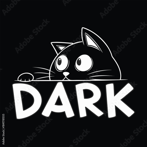 The cute black cat T shirt Design
