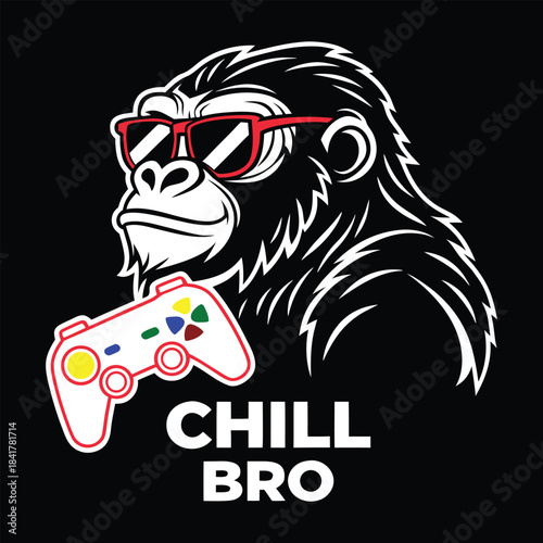 Chill bro with a classic white game controller at chest level