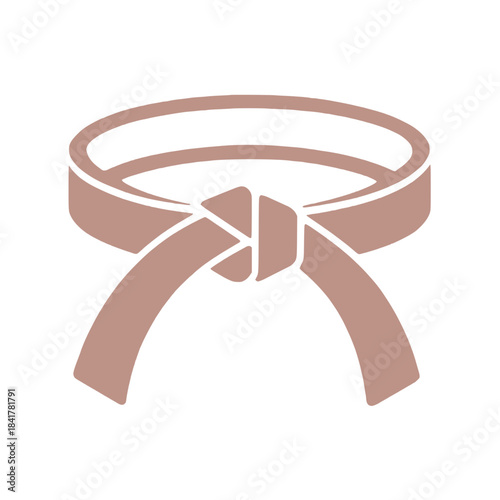 Martial arts belt icon, karate or judo rank symbol