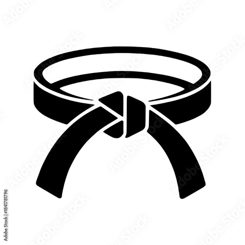 Black belt martial arts uniform icon vector graphic symbol