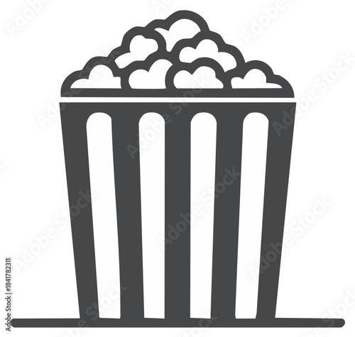 Stylized Bucket Overflowing with Freshly Popped Popcorn Treats Perfect for Movies or a Snack