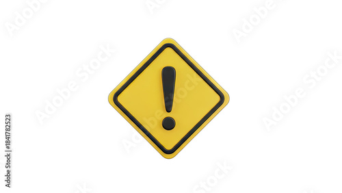 Free Download Yellow Diamond Warning Sign with Black Exclamation Mark and Border on Transparent Background Symbolizing Alert or Danger - GFXLoad