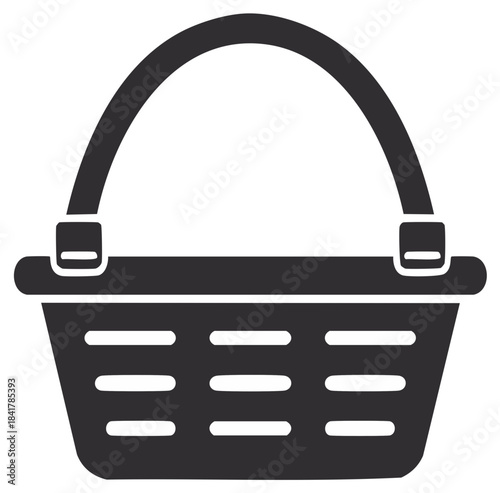 Shopping basket icon vector graphic for retail store and e commerce symbol