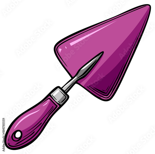 Magenta Metal Trowel Tool Isolated Gardening Equipment Supply for Planting Seeds