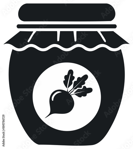 Beetroot Jam in Jar Label Illustration Food Preservation Graphic