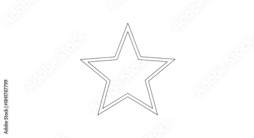 Simple outline star graphic with five points, a clean vector line drawing suitable for icons and design.