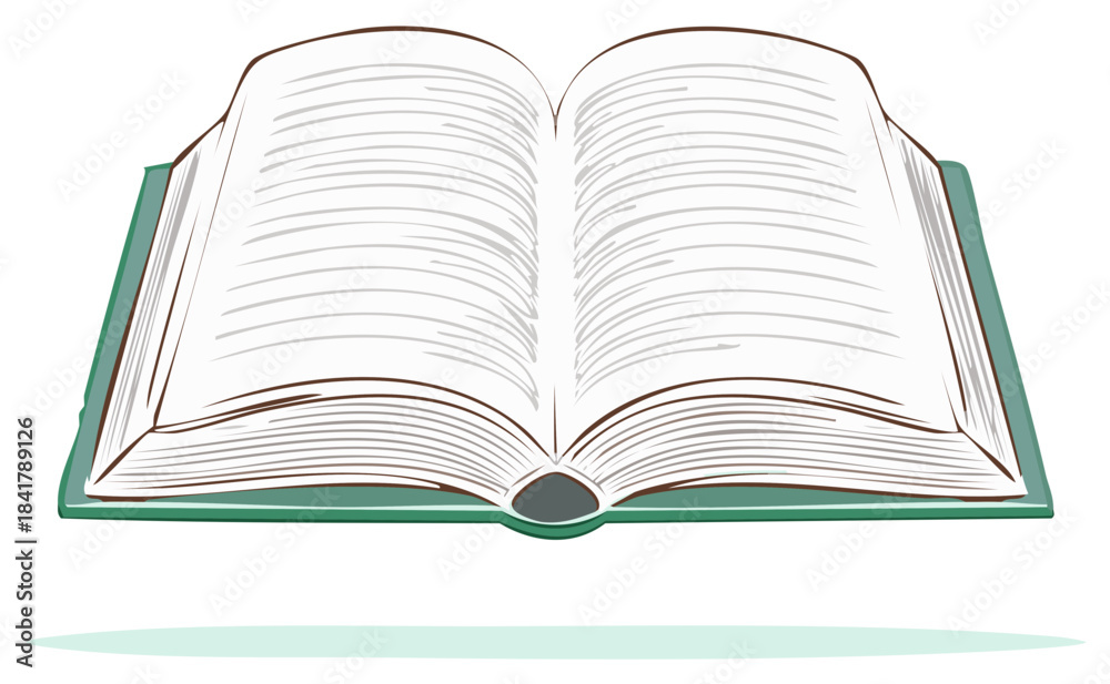 Obraz premium Vector Illustration of an Open Book with Blank Pages for Learning and Education