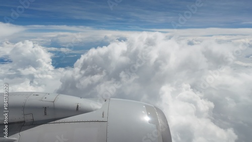 Airliner Wing View Above the Clouds