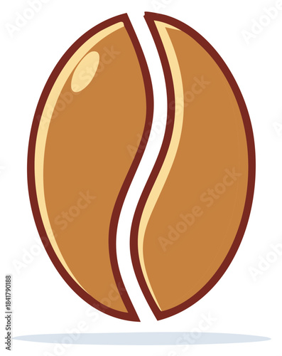 Simple vector illustration of a single roasted coffee bean icon
