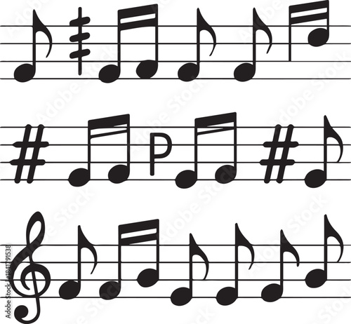 Musical Notes Sheet Collection Illustration