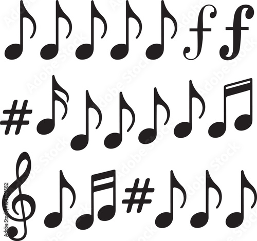 Collection of Musical Notes and Symbols