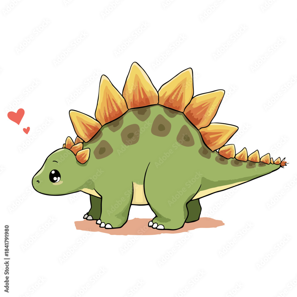 Fototapeta premium Cute Stegosaurus Clipart 10