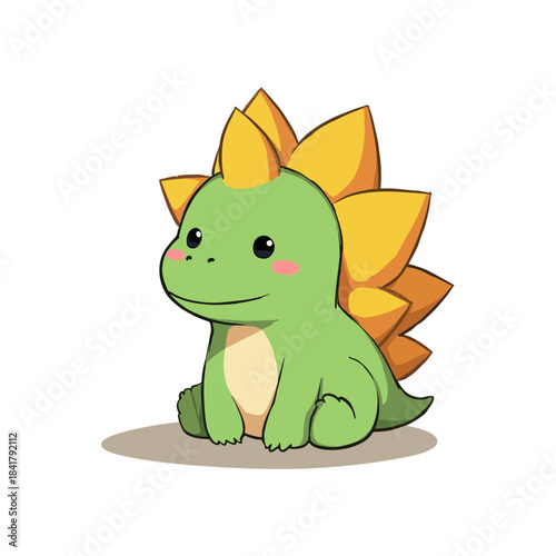 Cute Stegosaurus Clipart 05
