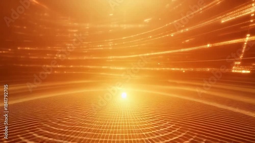 Digital network connection transmitting data with light glowing