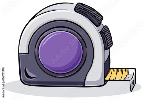 Durable Tape Measure with Extended Yellow Measuring Tape and Purple Accents