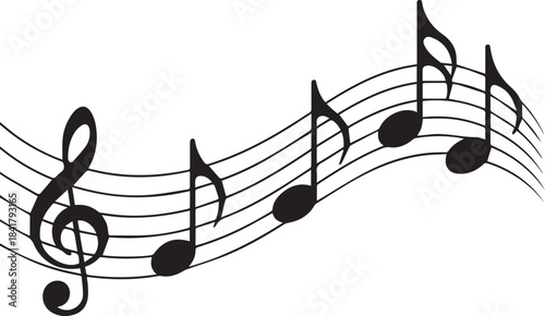 Musical Notes on Transparent Background