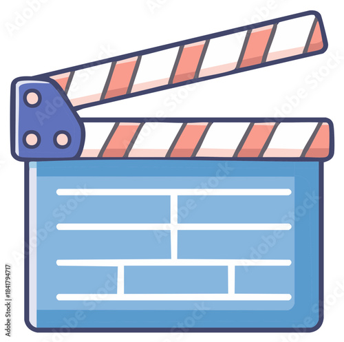 Stylized Movie Clapperboard Representing Film Making Process and Entertainment Industry