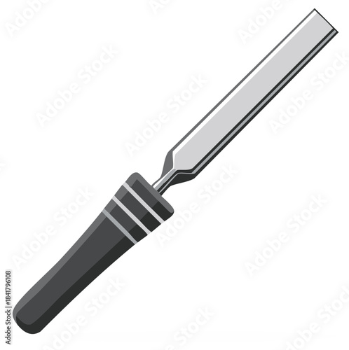 Sharp, Angled Metal Sculpting Tool with Dark Handle