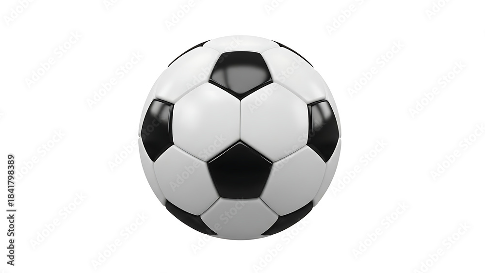 Fototapeta premium A classic soccer ball isolated, a symbol of sport and competition