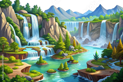 Plitvice waterfalls flow across terraced lakes and limestone formations, creating an enchanting European landscape filled with turquoise pools, cascading streams, and rich natural biodiversity