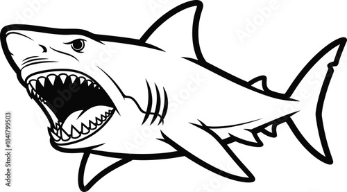 Shark Attack Ocean Predator Vector Illustration
