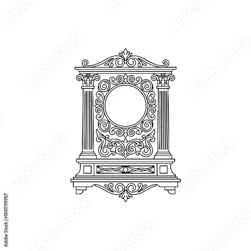 Classic Ornamental Frame Vector Drawing Design Element