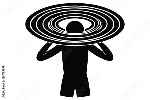 dizziness vector icon silhouette illustration
