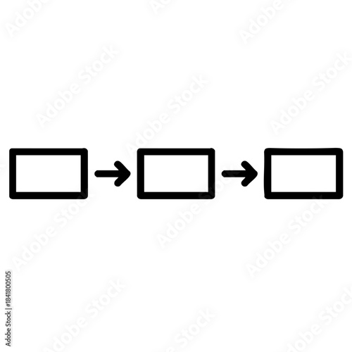 Hand Drawn Process Flow Diagram with Three Boxes and Arrows