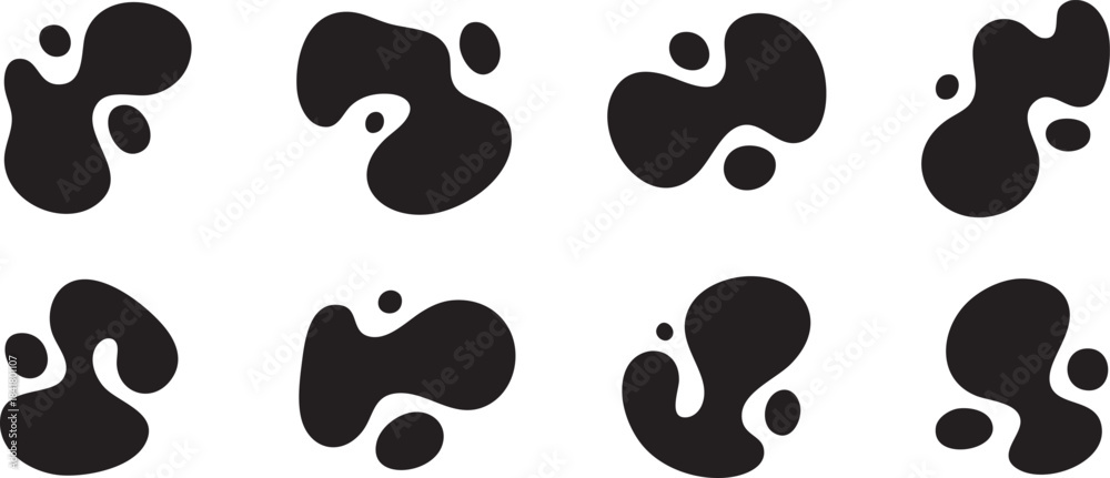 Fototapeta premium Abstract Black Shapes Collection for Design and Artwork