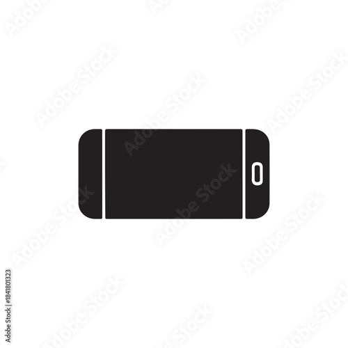 Filled symbol of a portable hard drive for digital data backup and storage media on white back ground