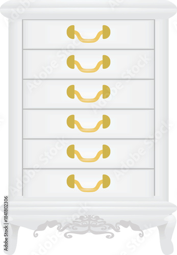 Home chest of drawers. vector