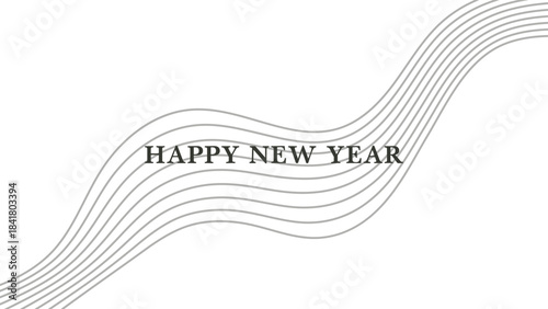 Abstract flowing white lines on a dark black background