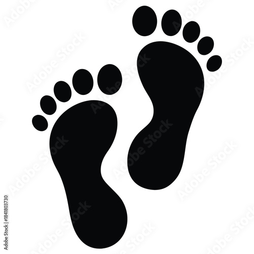 footprints line vector icon on white background