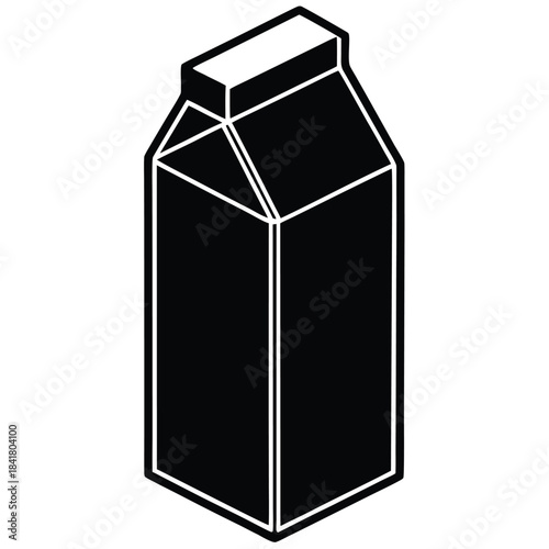 milk carton outline vector icon on white background