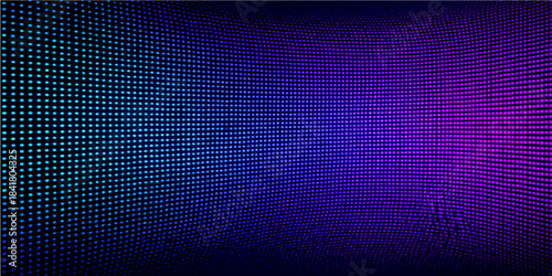 A shiny blue abstract background featuring a digital mosaic pattern of dots and square tiles with glowing light lines for a modern technology business wallpaper design