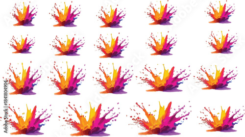 image sequences of color splash vector art