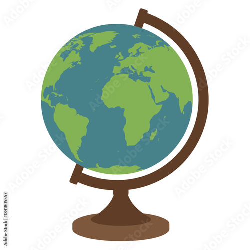 globe world model in blue and green colors, detailed 3d representation of earth, suitable for global concepts, educational materials, international business graphics, travel posters, and vector design