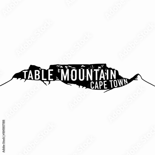Table Mountain Cape Town South Africa landscape sketch