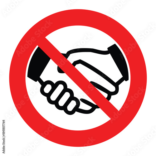 No Handshake Symbol – Vector Graphic for Health, Hygiene, and Safety Signage