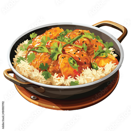 Fried rice dish with shrimp, chicken, and fresh vegetables for a healthy Thai dinner