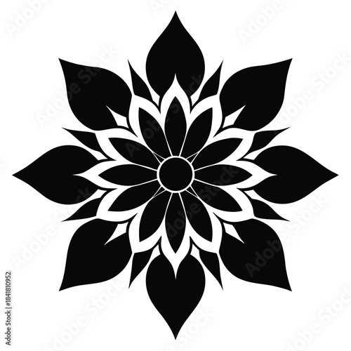 minimal floral pattern vector icon on white background