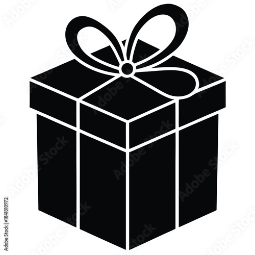 minimal gift box vector icon on white background