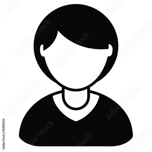 minimal user avatar vector icon on white background