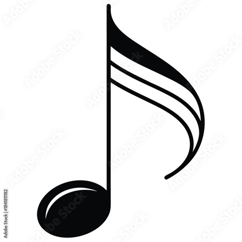 music note outline vector icon on white background