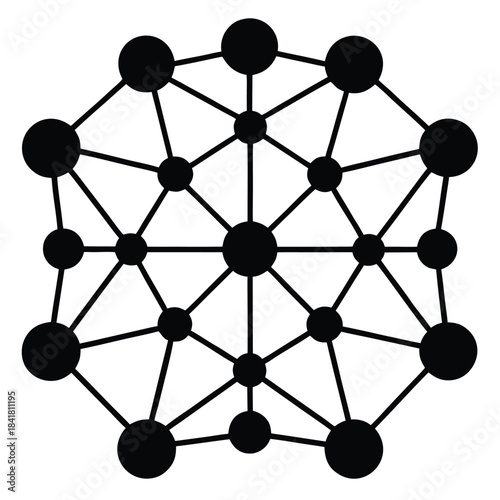 neural network minimal vector icon on white background