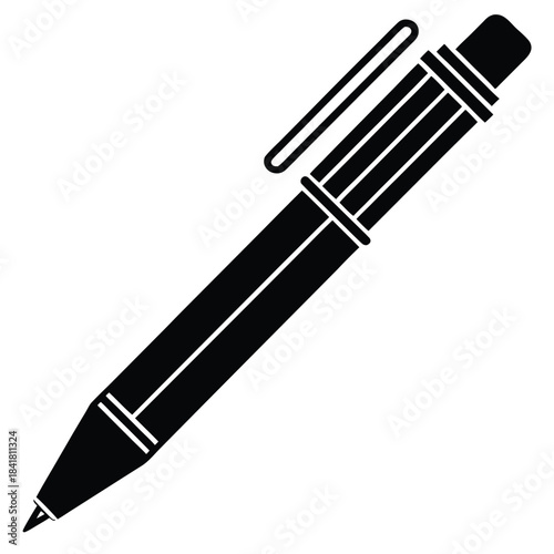 pen and pencil outline on white background